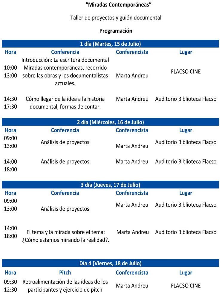 Programación taller Marta